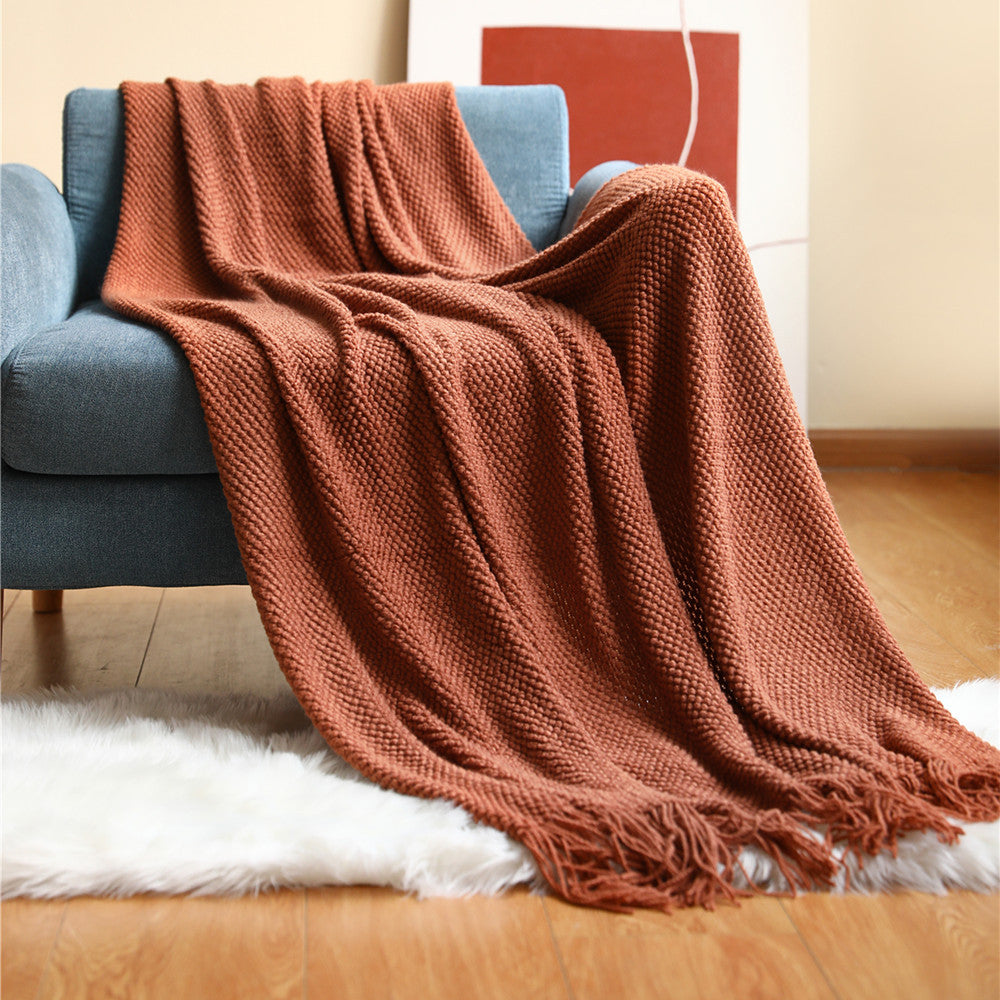Fringed Knit Throw Blanket – product image 6