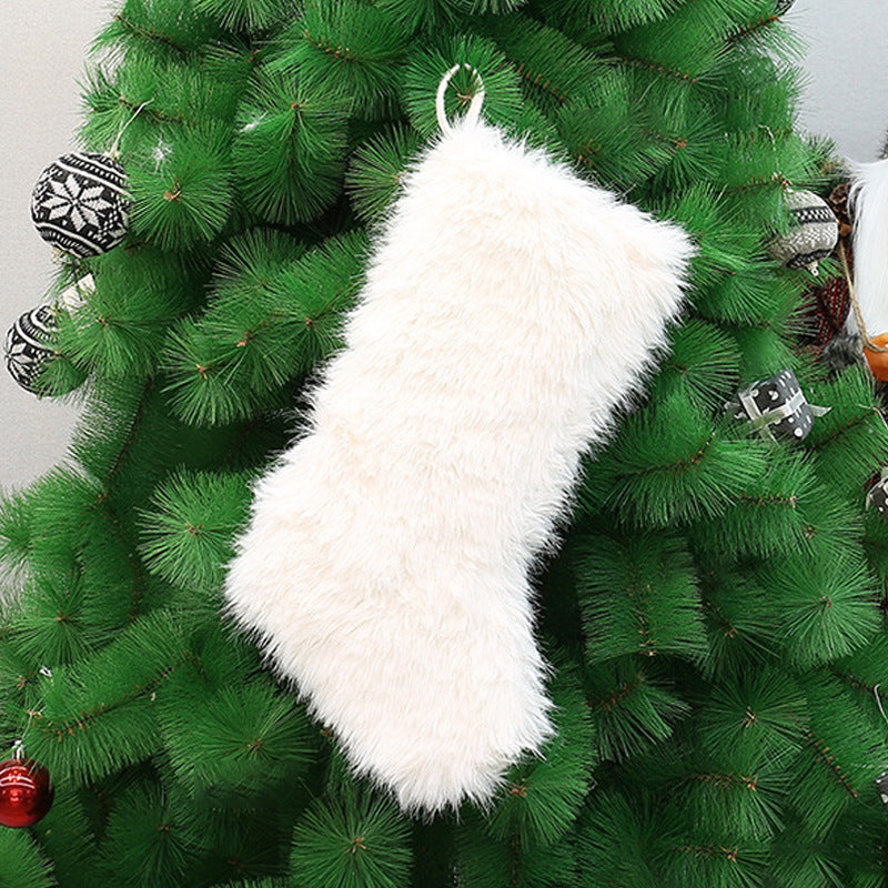 Plush Faux Fur Christmas Stocking with Hanging Loop, 48 cm - product view 3