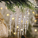 Clear Plastic Christmas Tree Icicle Ornaments, Set of 12 - product view 3