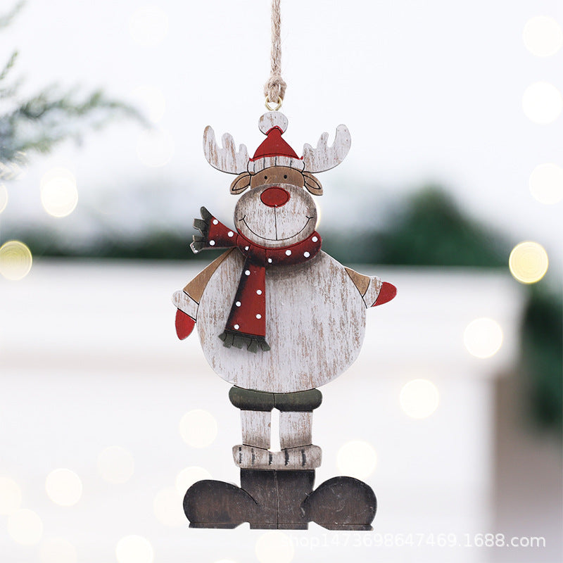 Wooden Reindeer Christmas Ornament with Scarf, 15 cm - product view 2