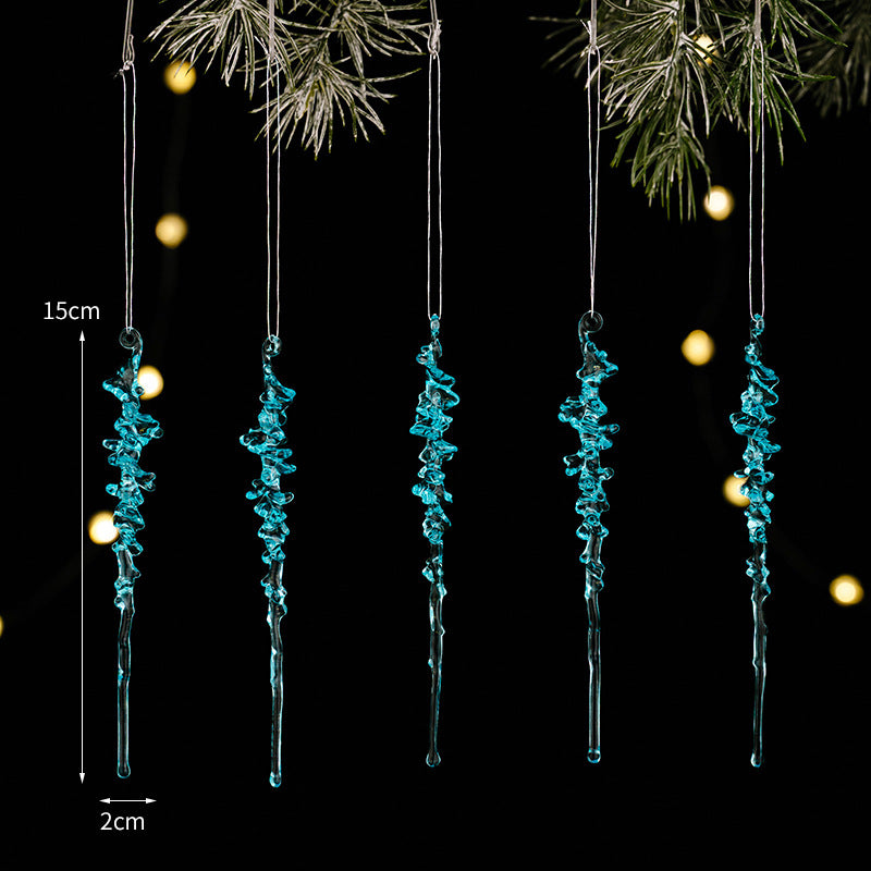 Frosted Icicle Christmas Ornament Set, 15 cm - product view 1