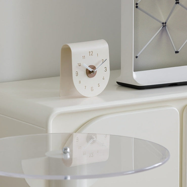 Silent Sculptural Desk Clock with Folded Design - product view 6