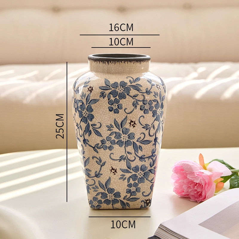 Floral Pattern Ceramic Vase, 25 cm – product image 1