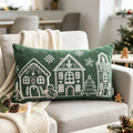 Embroidered Gingerbread House Christmas Pillow Cover, Square or Lumbar - product view 8