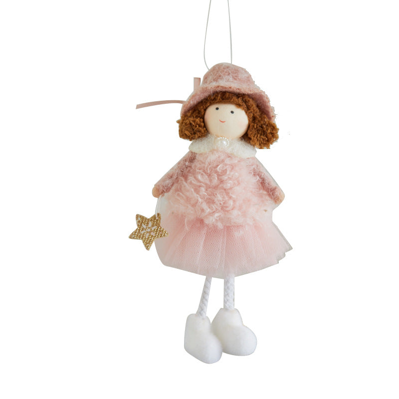 Pink Hanging Christmas Doll Ornament, 17.5 cm - product view 1