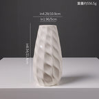 Textured White Ceramic Flower Vase – product image 3