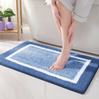 Plush Border Bathroom Mat, Quick-Drying and Washable - product view 3