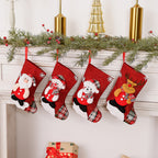 Christmas Hanging Stockings, Reindeer, Santa, Snowman & Polar Bear - product view 3