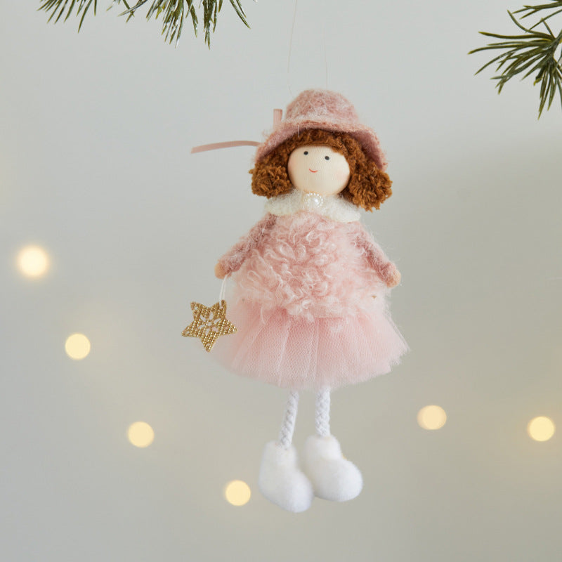 Pink Hanging Christmas Doll Ornament, 17.5 cm - product view 2