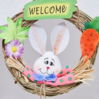 Bunny Welcome Wreath with Floral and Carrot Details - product view 2