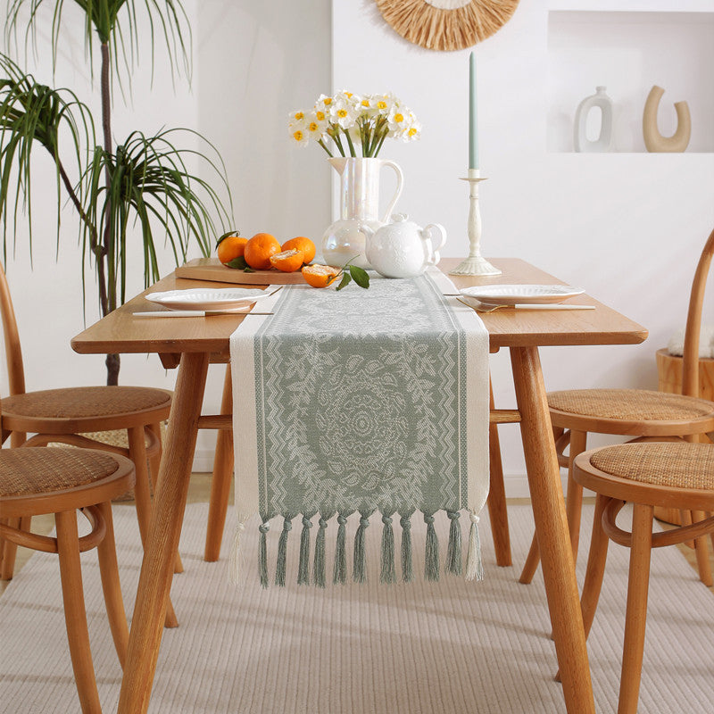 Patterned Fringe Table Runner – product image 1