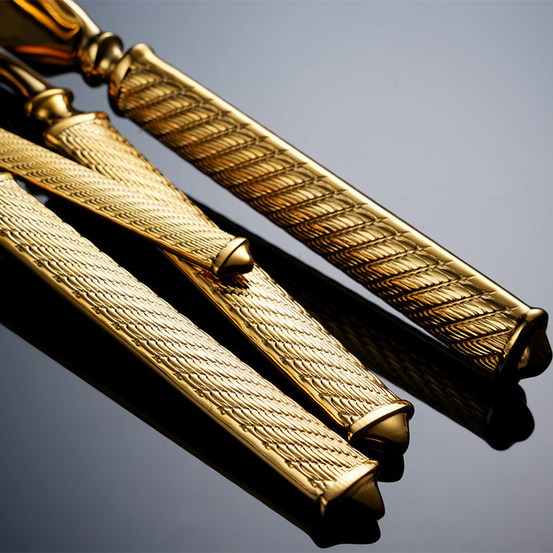 Textured Handle Gold Cutlery Set – product image 4