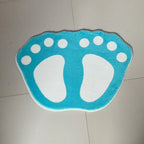Footprint Bathroom Mat, Washable Polyester with Rubberised Backing - product view 3