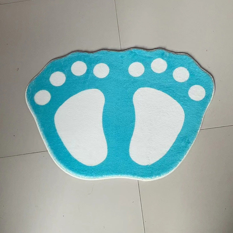 Footprint Bathroom Mat, Washable Polyester with Rubberised Backing - product view 3