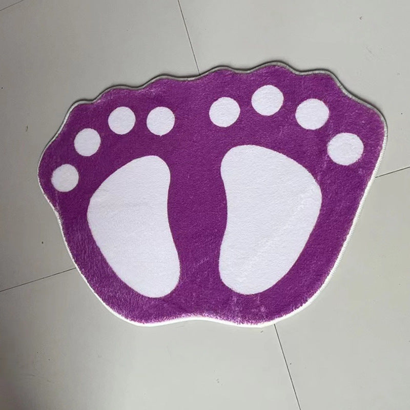 Footprint Bathroom Mat, Washable Polyester with Rubberised Backing - product view 1