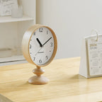 Retro Wooden Pedestal Desk Clock with Aluminium Hands - product view 4