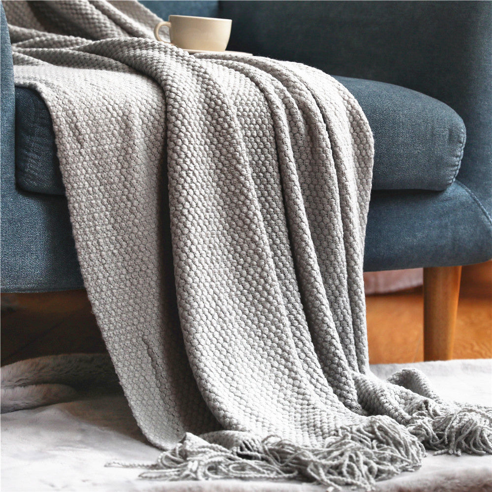 Fringed Knit Throw Blanket – product image 8