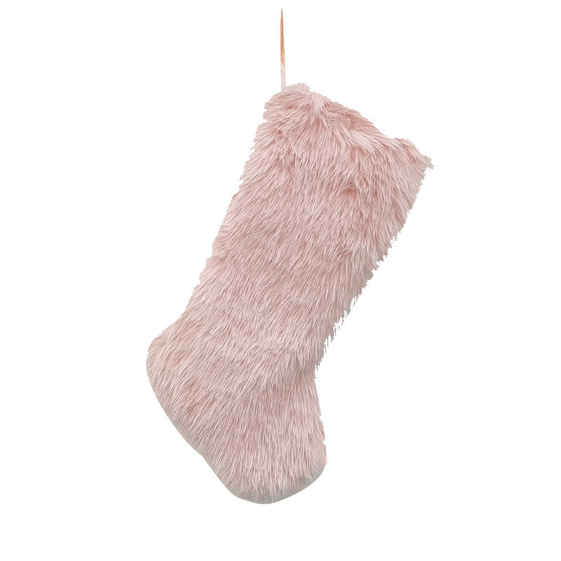 Plush Faux Fur Christmas Stocking with Hanging Loop, 48 cm - product view 1
