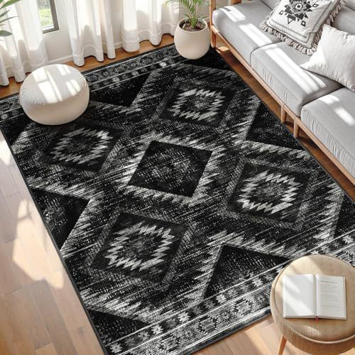 Soft Geometric Pattern Area Rug for Living Spaces - product view 2