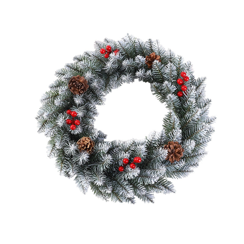 Artificial Christmas Pine Wreath with Berries and Pinecones, 50 cm - product view 1