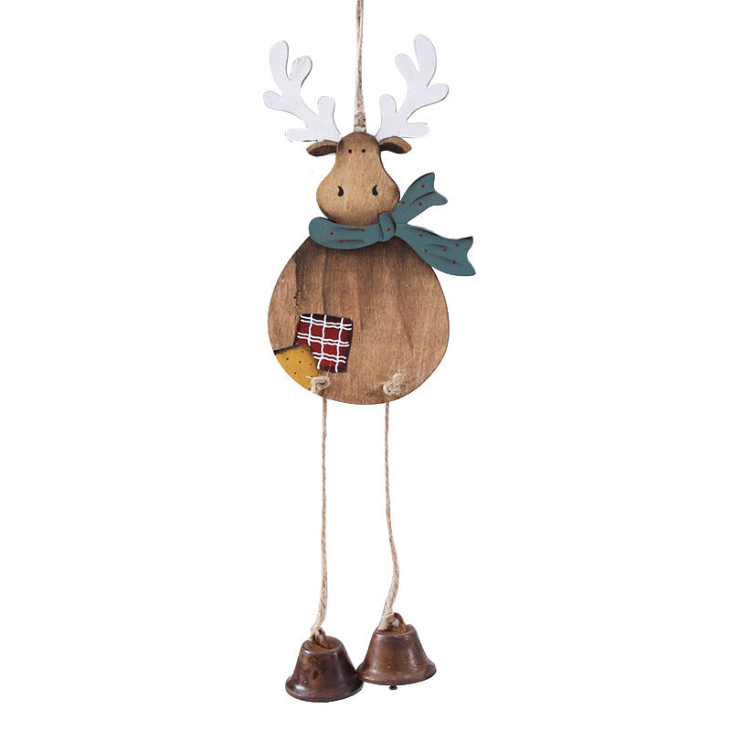Rustic Wooden Reindeer Hanging Christmas Decoration - product view 3