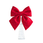 Red Fabric Christmas Bow Tree Topper, 28 × 23.5 cm - product view 1