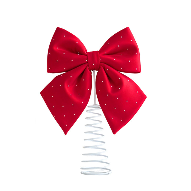Red Fabric Christmas Bow Tree Topper, 28 × 23.5 cm - product view 1