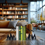 Mountain and Forest Metal Bookends – product image 1