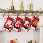 Christmas Hanging Stockings, Reindeer, Santa, Snowman & Polar Bear - product view 2