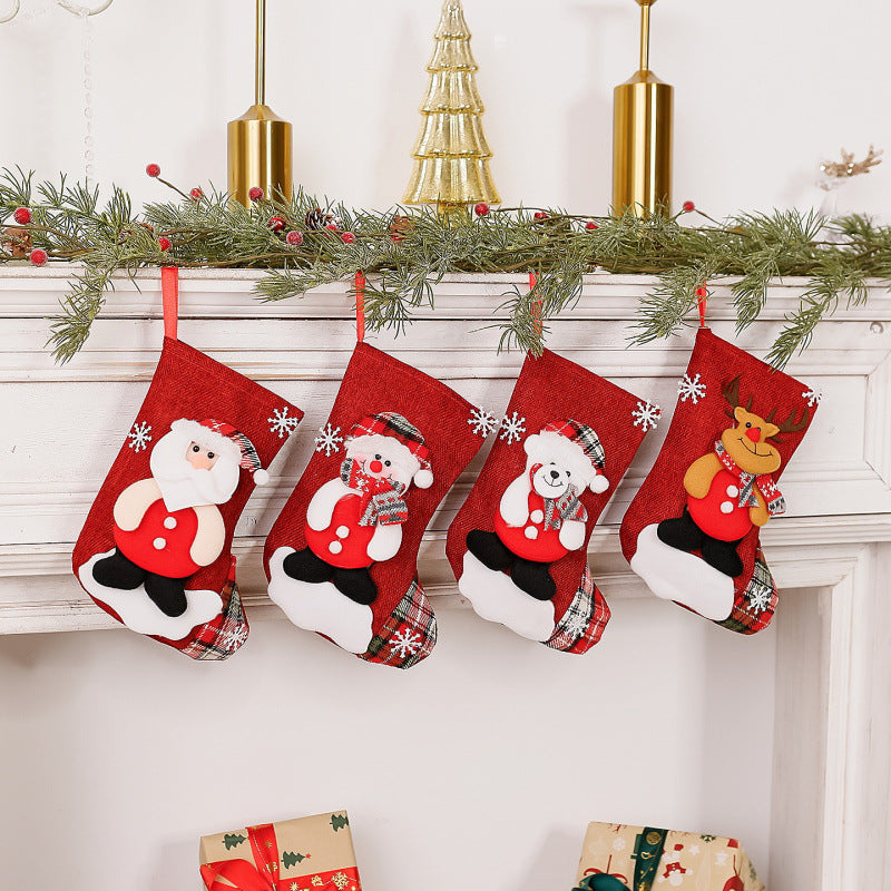 Christmas Hanging Stockings, Reindeer, Santa, Snowman & Polar Bear - product view 2