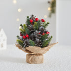 Artificial Snowy Pine and Red Berry Centrepiece, 28 cm - product view 3
