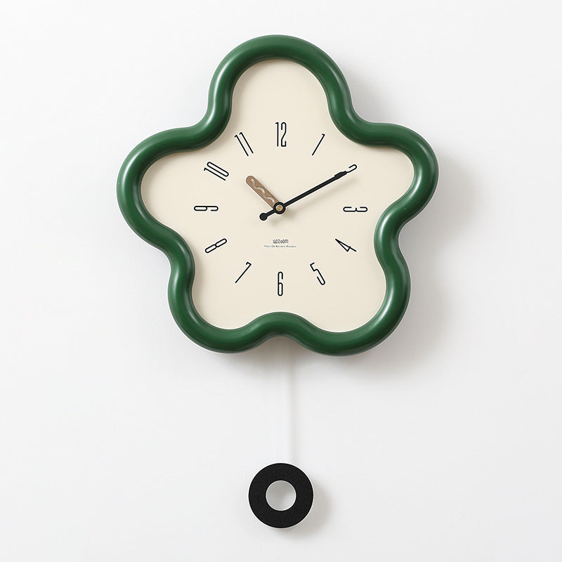 Flower Pendulum Wall Clock with Silent Sweep Movement - product view 2
