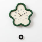 Flower Pendulum Wall Clock with Silent Sweep Movement - product view 2
