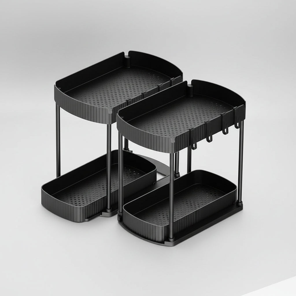 Under Sink Organiser Set 2 Pack Multi Purpose Storage Drawers