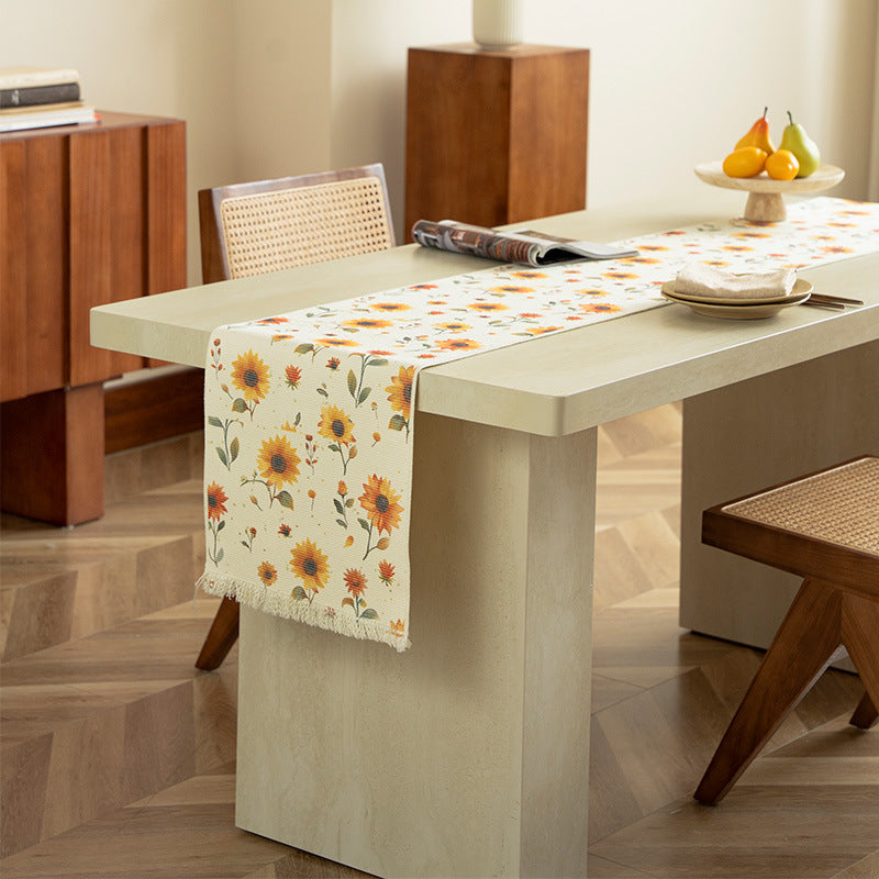 Floral Print Fringed Table Runner – product image 7