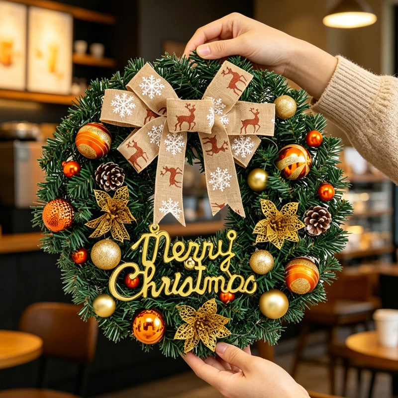 Merry Christmas Wreath with Baubles and Snowflakes, 50 cm - product view 4