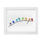Coastal Bird Shadow Box Wall Art, Sea Glass and Driftwood — product view 2