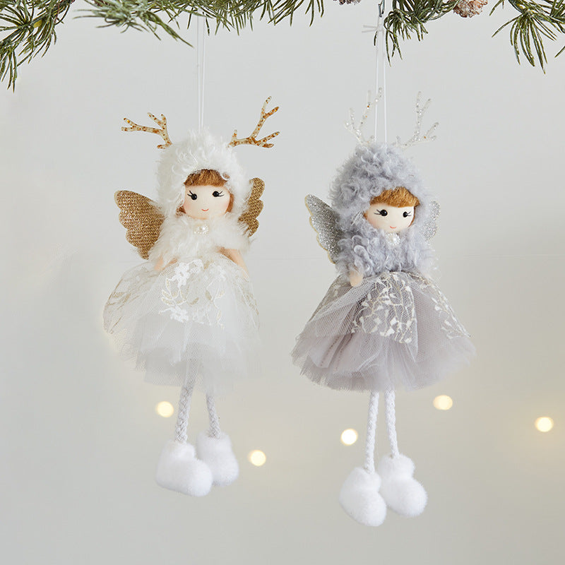 Plush Christmas Fairy Doll with Silver Wings, 22 cm - product view 3