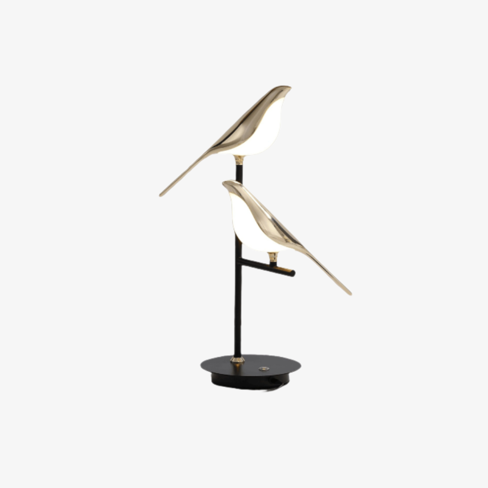 LED Bird Table Lamp with Gold-Tone Frame, UK Plug - view 1