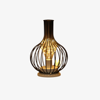 Bottle-Shaped Metal Table Lamp with Warm String Lights - view 2