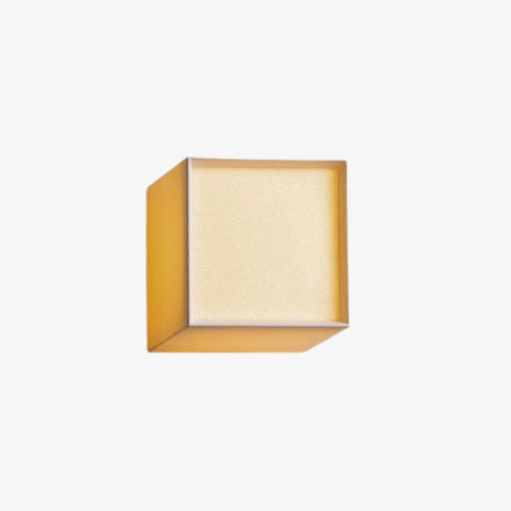 Fabric Cube LED Wall Sconce, White Japandi Design - view 2