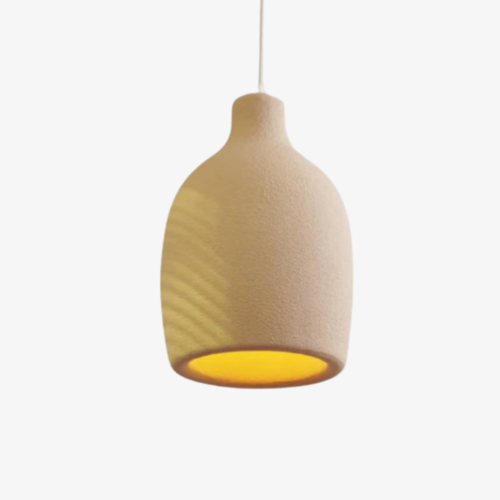 Textured Stone-Effect Pendant Light, Japandi Design - view 2