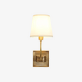 Natural Brass Wall Sconce with Fabric Shade - view 1