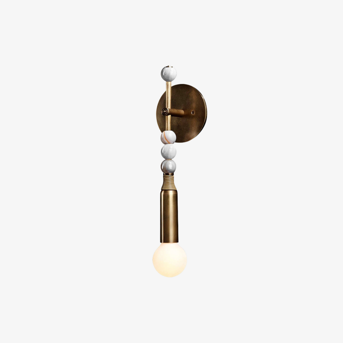 Marble and Brass Wall Sconce - view 2
