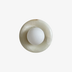 White Jade Wall Sconce with Glass Shade - view 1