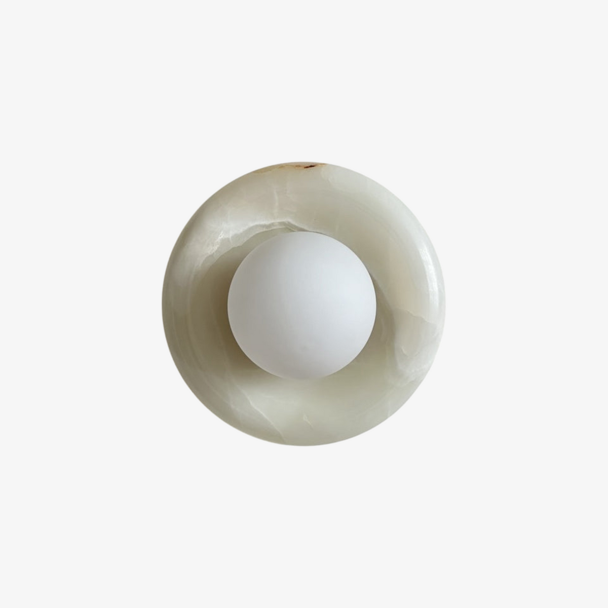 White Jade Wall Sconce with Glass Shade - view 1