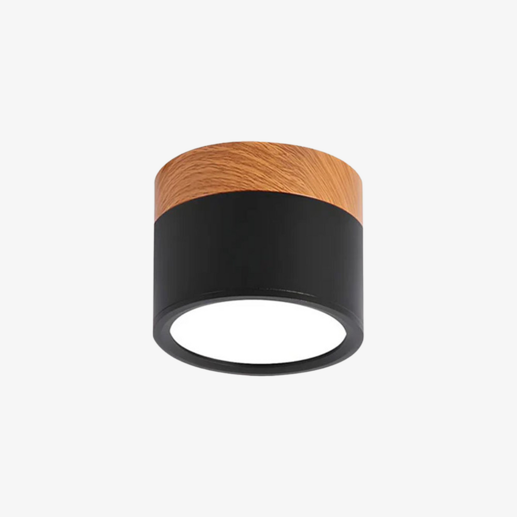Wood-Effect LED Button Ceiling Light - view 2