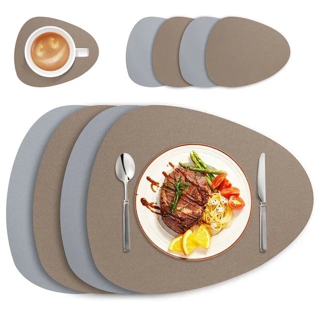 Irregular Faux Leather Placemats