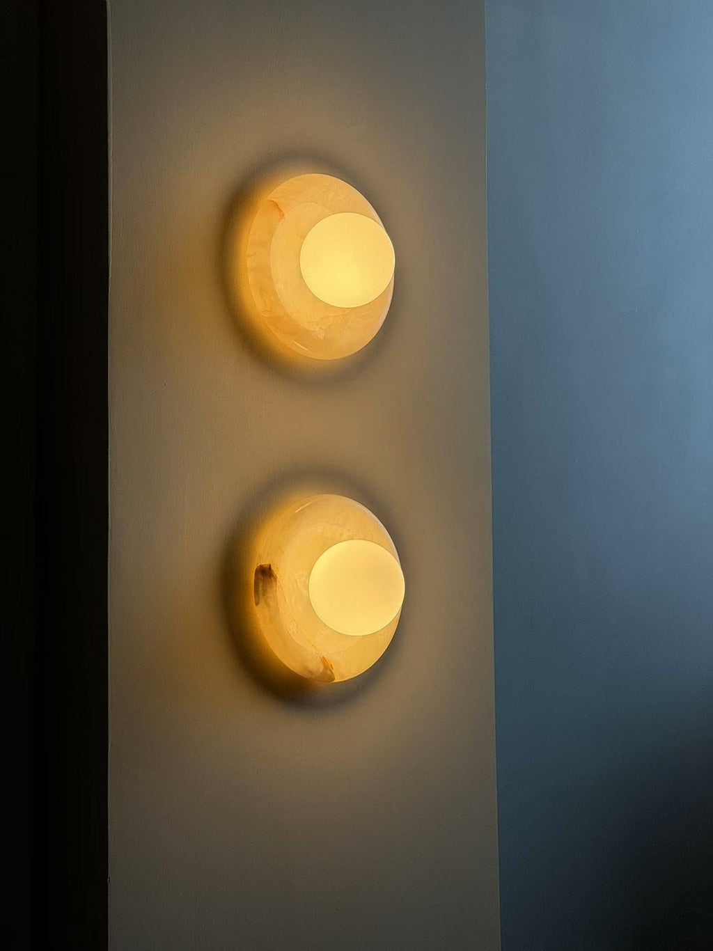 White Jade Wall Sconce with Glass Shade - view 8