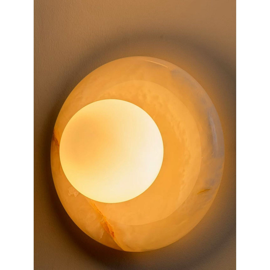 White Jade Wall Sconce with Glass Shade - view 6